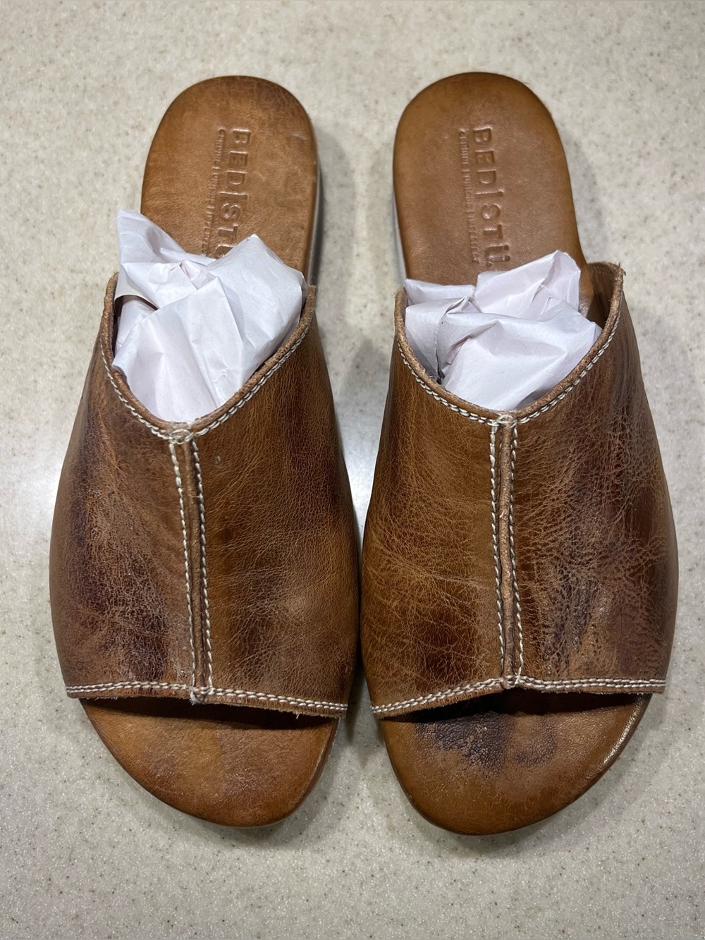 Bed Stu Fairlee II Leather Platform Slip On Sandal Size 8 - Picture 4 of 12